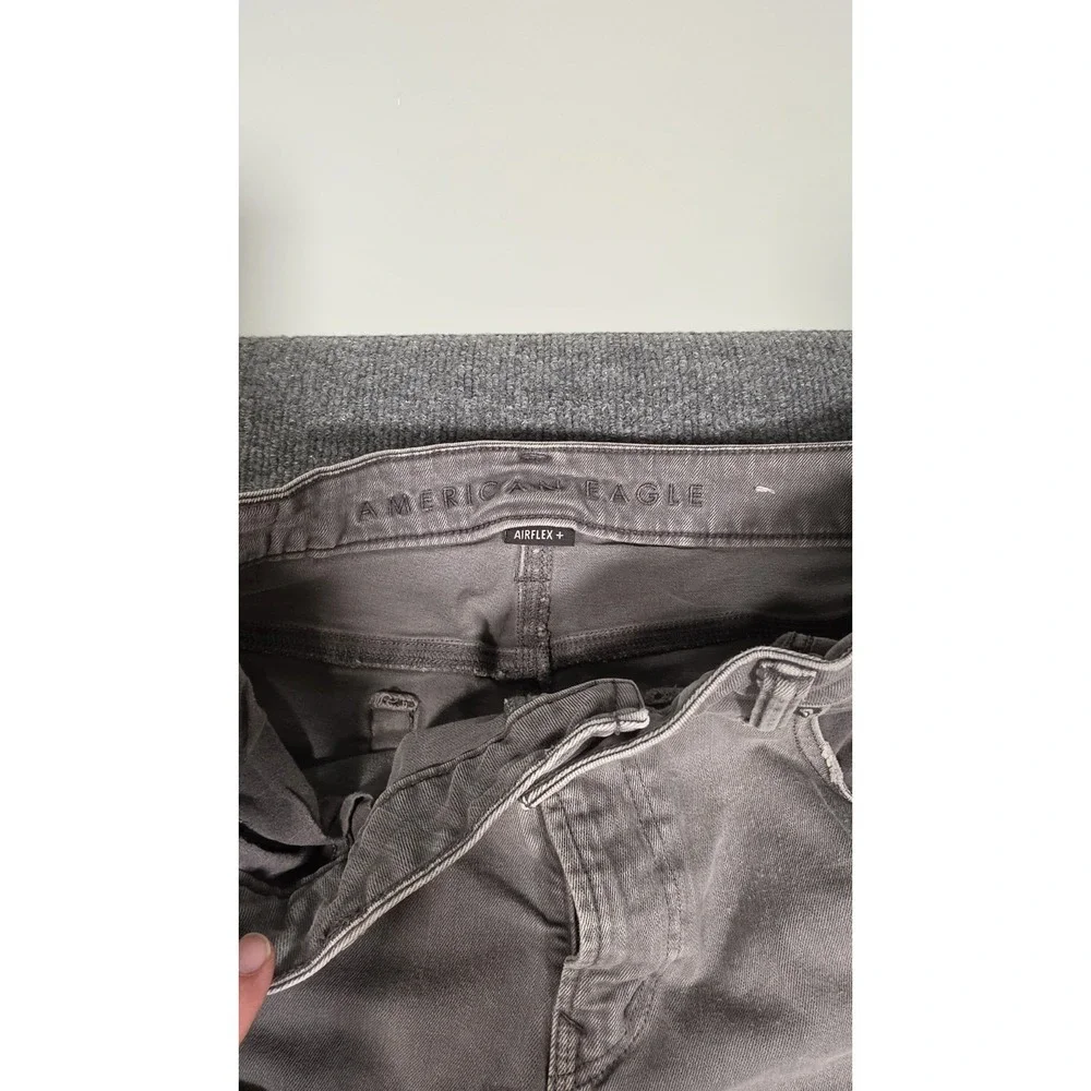 American Eagle AirFlex+ Distressed Jeans 36x30 Gray Slim Stretch